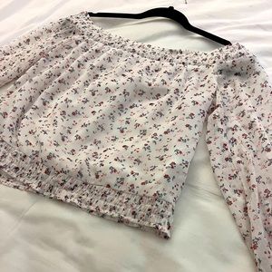 Off the shoulder floral blouse